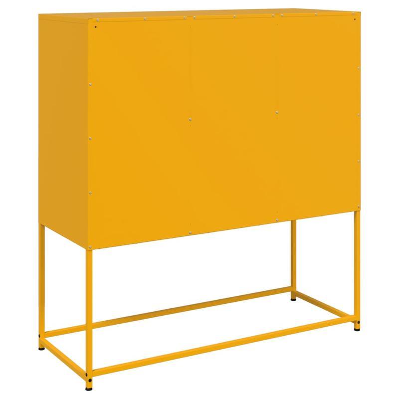 Sideboard 100.5x39x107cm steel mustard yellow Practical and removable