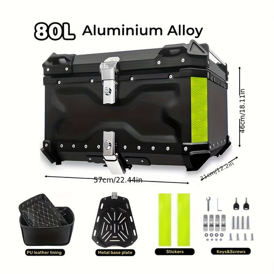 Motorkoffer – Motor Topkoffer – Motor Bagagebak – Motorfiets Koffer – Motor Storage – 80 Liter Inhoud – Waterdicht Aluminium Met Veiligheidsslot