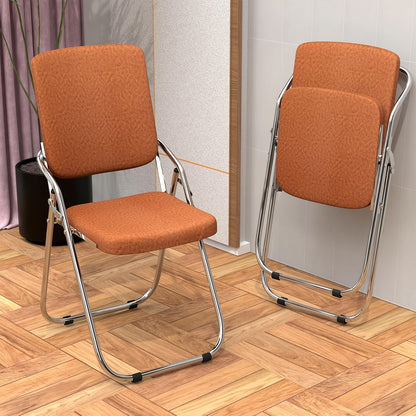 Opklapbare Eetkamerstoelen Set – Vouwstoelen – Klapstoelen – Stoelen Met Rugleuning – Bijeenkomststoelen – PU Leer – Stalen Frame – Lichtgewicht – 46x53x86 cm – Oranje
