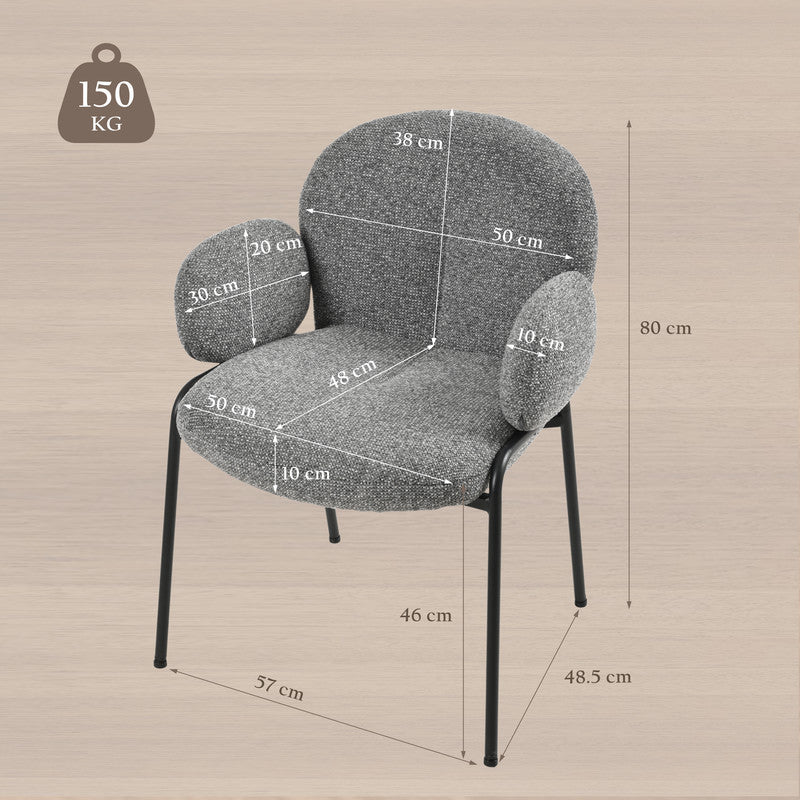 Set van 2 Chic Scandinavische Accentstoelen – Gebogen Design met Verstelbare Poten – Groen, Stijlvol en Comfortabel