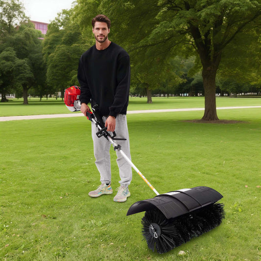 Veegmachine – Veegborstel – Tuinruimer – Bladveger – Sneeuwruimer – Gas-aangedreven – Verstelbare Snelheid – Aluminium Frame – Roestvrij & Duurzaam