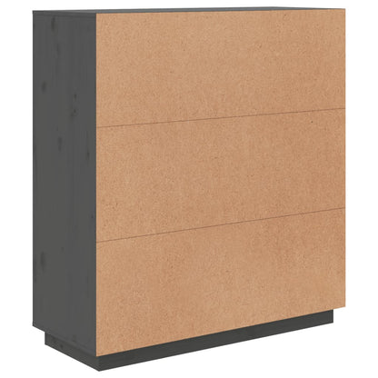 Hoogkast – Opbergkast – Dressoir – Kledingkast – Vitrinekast – Massief Dennenhout – 3 Deuren & 3 Laden – Grijs Afgelakt