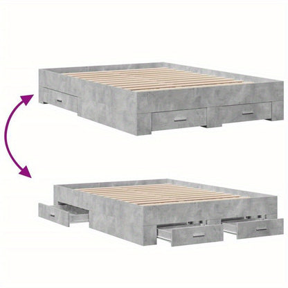 Bedframe – Slaapbed – Platformbed – Eenpersoonsbed – Ledikant – Hardhouten Bedframe – 120x190 cm – Duurzaam Multilayer Ontwerp Voor Rugondersteuning – Direct Gebruiksklaar Zonder Montage