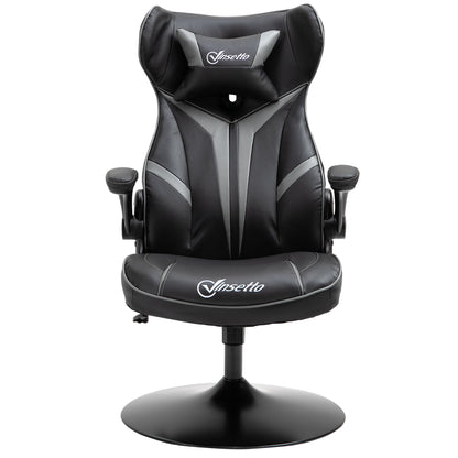 Gamingstoel – Gamestoel – Gaming Chair – Game Stoel – Bureaustoel – Ergonomisch Design – Verstelbare Hoogte 67x70x106-112 cm – Staal & Kunstleer Zwart/Grijs
