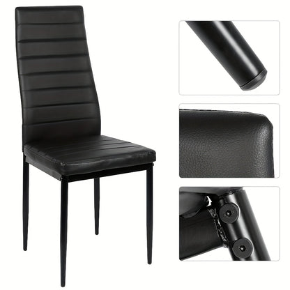 Eetkamerstoelen – Keukenstoelen – Stoelenset – Design Stoelen – Grijs-Witte Lederlook – Stevige Stalen Poot – Comfortabele Schuimzitting – 42x48x45 cm