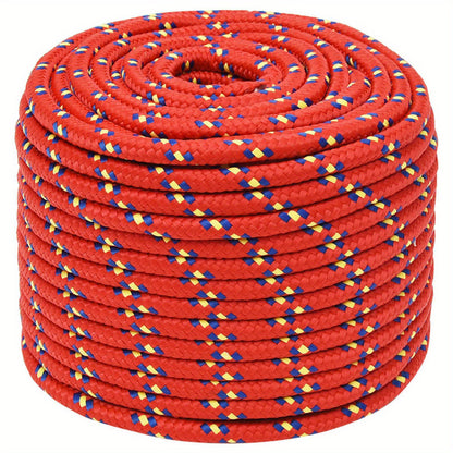Boottouw – Touw – Koord – Lijntouw – Visserslijn – Polypropyleen – 12 mm Dik – 100 Meter Lang – Waterbestendig – Felrood