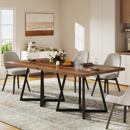 Vintage Eettafel – Keukentafel – Bistrotafel – Tafel Voor 4 Personen – Houten Tafel – Industrieel Metaal Onderstel – Compact 80x80 cm – Stijlvol Bruin