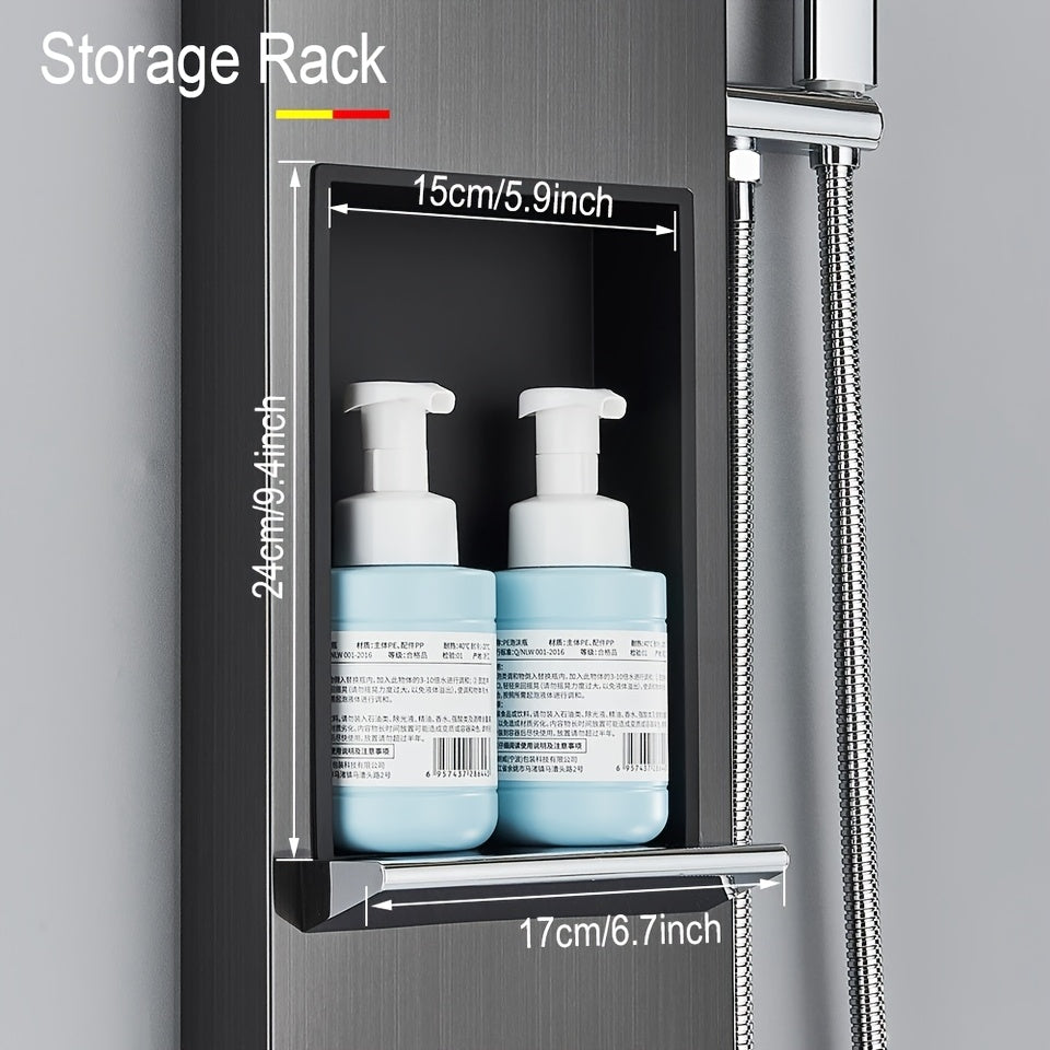 Douchesysteem – Doucheset – Regendouche – Douchepaneel – Douchekolom – 20 cm RVS Regendouche – 4 Verstelbare Body Jets – 3-Standen Handdouche – Mat Zwart