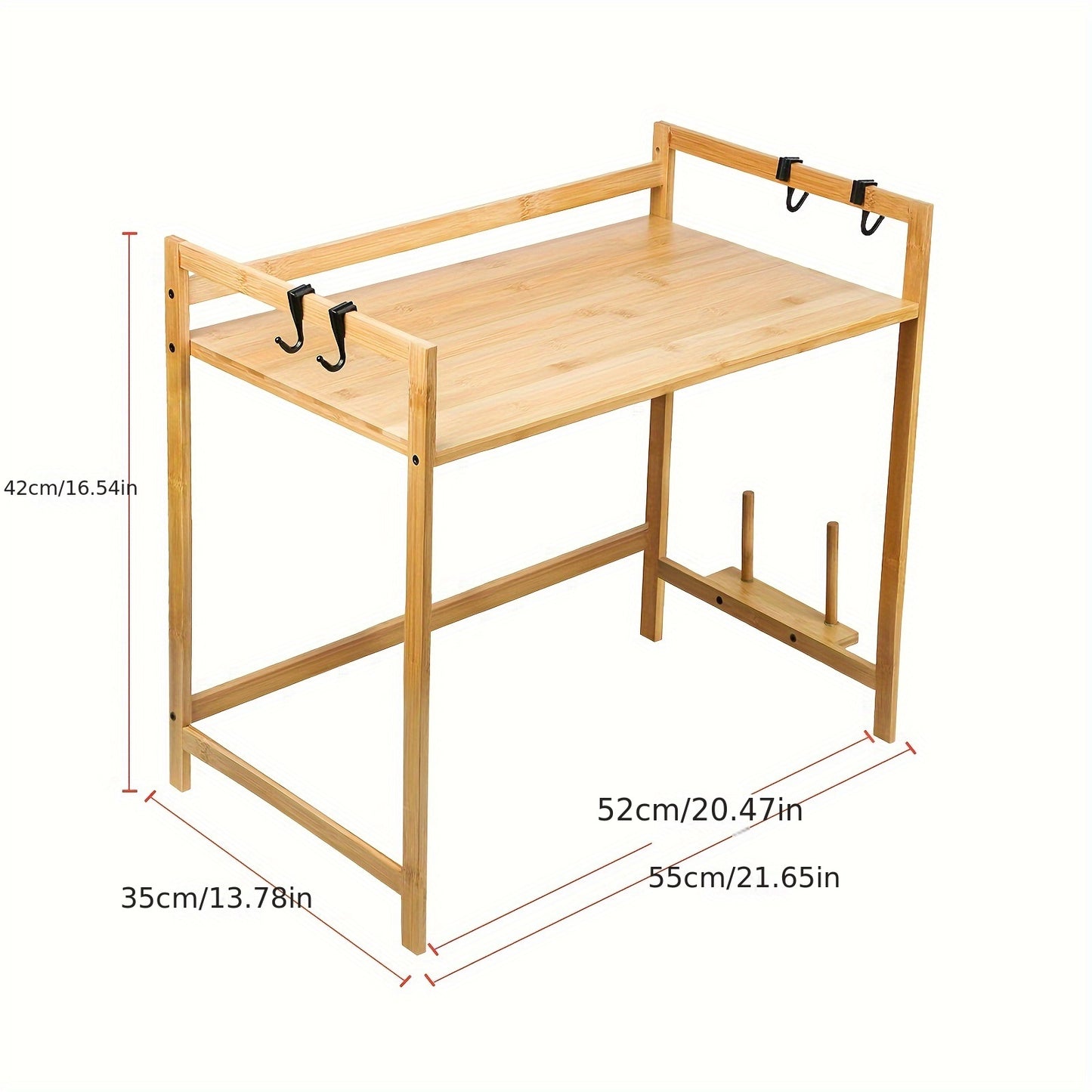 Magnetronrek – Magnetron Kast – Keukenrek – Ovenkast – Keukenkast – Bamboe – 52x30x35 cm – Duurzaam En Stevig