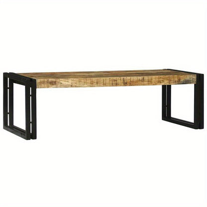 2-Delige Coffee Table Set Massief Ruw Mangowood Removable, Suitable for Indoor Use And Suitable for All Seasons