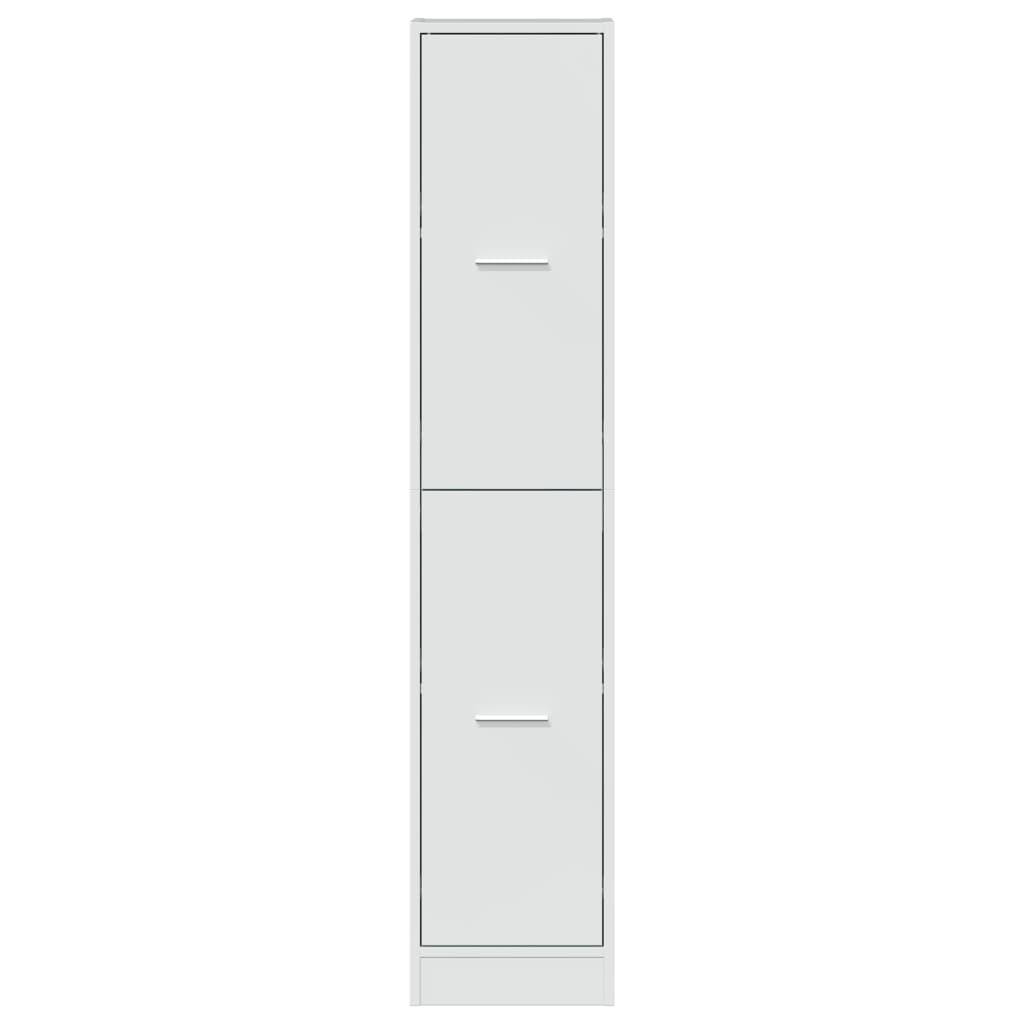 Apothecary Cabinet High Gloss White 30x41x144.5 cm Engineered Wood Side Cabinet Organizer Storage Cabinet Storage Box for Bedroom, Living Room, Bathroom, Home Furniture