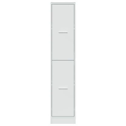 Apothecary Cabinet High Gloss White 30x41x144.5 cm Engineered Wood Side Cabinet Organizer Storage Cabinet Storage Box for Bedroom, Living Room, Bathroom, Home Furniture