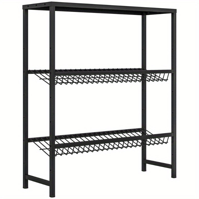 Flessenrek – Drankenkast – Krattenrek – Opbergrek – Flessenhouder – Vrijstaand Metalen Rek – Verstelbare Hoogte – Antislip Leggers – 103 x 33 x 113,5 cm – Stevig Staal