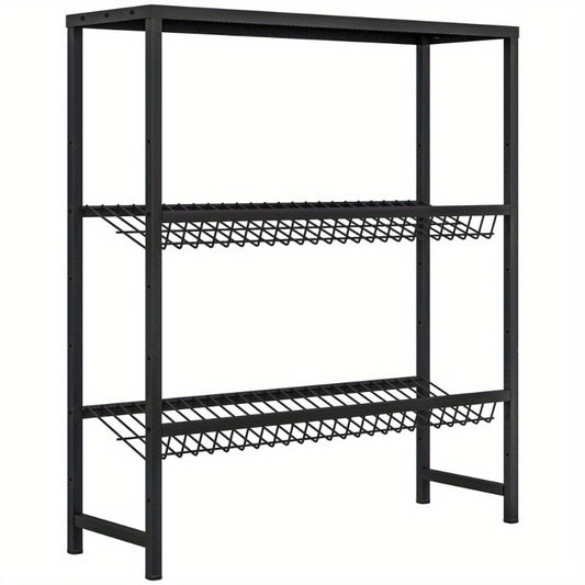 Flessenrek – Drankenkast – Krattenrek – Opbergrek – Flessenhouder – Vrijstaand Metalen Rek – Verstelbare Hoogte – Antislip Leggers – 103 x 33 x 113,5 cm – Stevig Staal