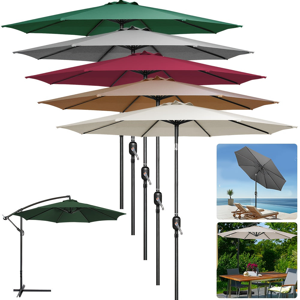 360° Draaibare Zweefparasol – Grote Vierkante Buitenparasol met Sterk Ijzeren Frame – Machinewasbare Doek in Beige, Rood, Khaki, Donkergroen of Grijs – Voor Tuin, Terras, Café of Markt
