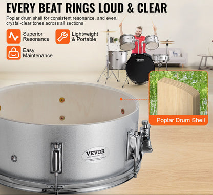 Drumstel – Drumset – Elektrisch Drumstel – E-Drum – Percussie Set – 5-delig Compleet – 22 Inch Bass Drum – Verstelbare Kruk