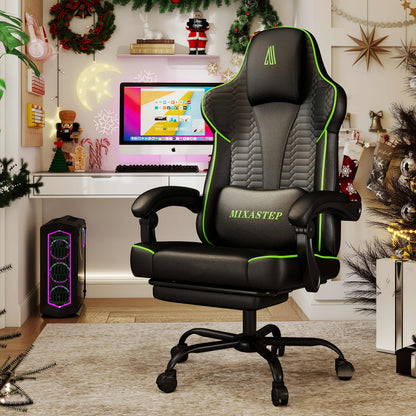 Gamingstoel – Gamestoel – Gaming Chair – Bureaustoel – Game Stoel – Ergonomisch – Verstelbare Rugleuning – 360° Draaibaar – Max 150 kg – Groen