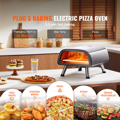 Pizzarette – Pizza Oven – Pizzamaker – Elektrische Oven – Tafeloven – Tot 850°C – Inclusief Timer en Draagtas