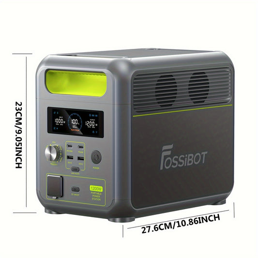 FOSSiBOT F1200 Portable Power Station, 1024Wh LiFePO4 Solar Generator, with 2 1200W Power Boost 2400W AC Output 100W Type C, Suitable for Travel, Camping and Home Use