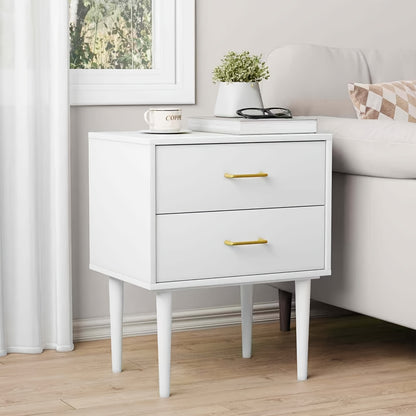 1pc White Modern Metal Nightstand with 2 Drawers - 68.58cm Tall Bedroom Storage Unit, Compact Space-Saving Design, Easy Assembly, No Electricity Needed, Perfect for Small Spaces, Nightstand for Bedroom, Decorative Nightstand,