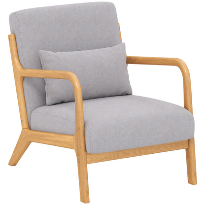 Lounge Chair – Fauteuil – Armstoel – Relaxstoel – Stoel – Grijs – Houten Frame – Luxe Velvet Bekleding