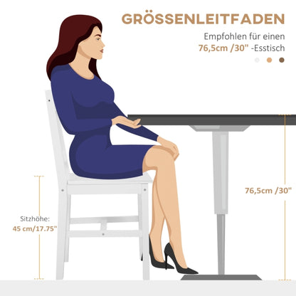 Eetkamerstoel – Stoel – Kuipstoel – Keukenstoel – Tafelstoel – Set van 2 – Modern Wit – Minimalistisch A-Frame Design – Eenvoudige Montage