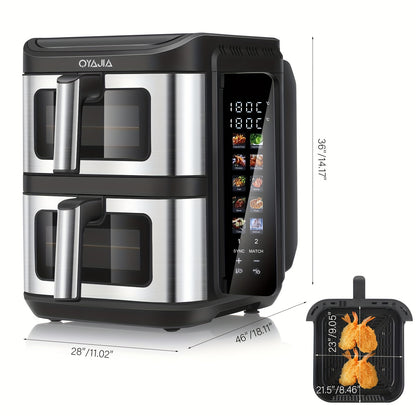 Heteluchtfriteuse – Airfryer – Friteuse – Luchtfriteuse – Digitale Oven – 11 Liter Capaciteit – Dubbele Mand met Cook & Sync Systeem