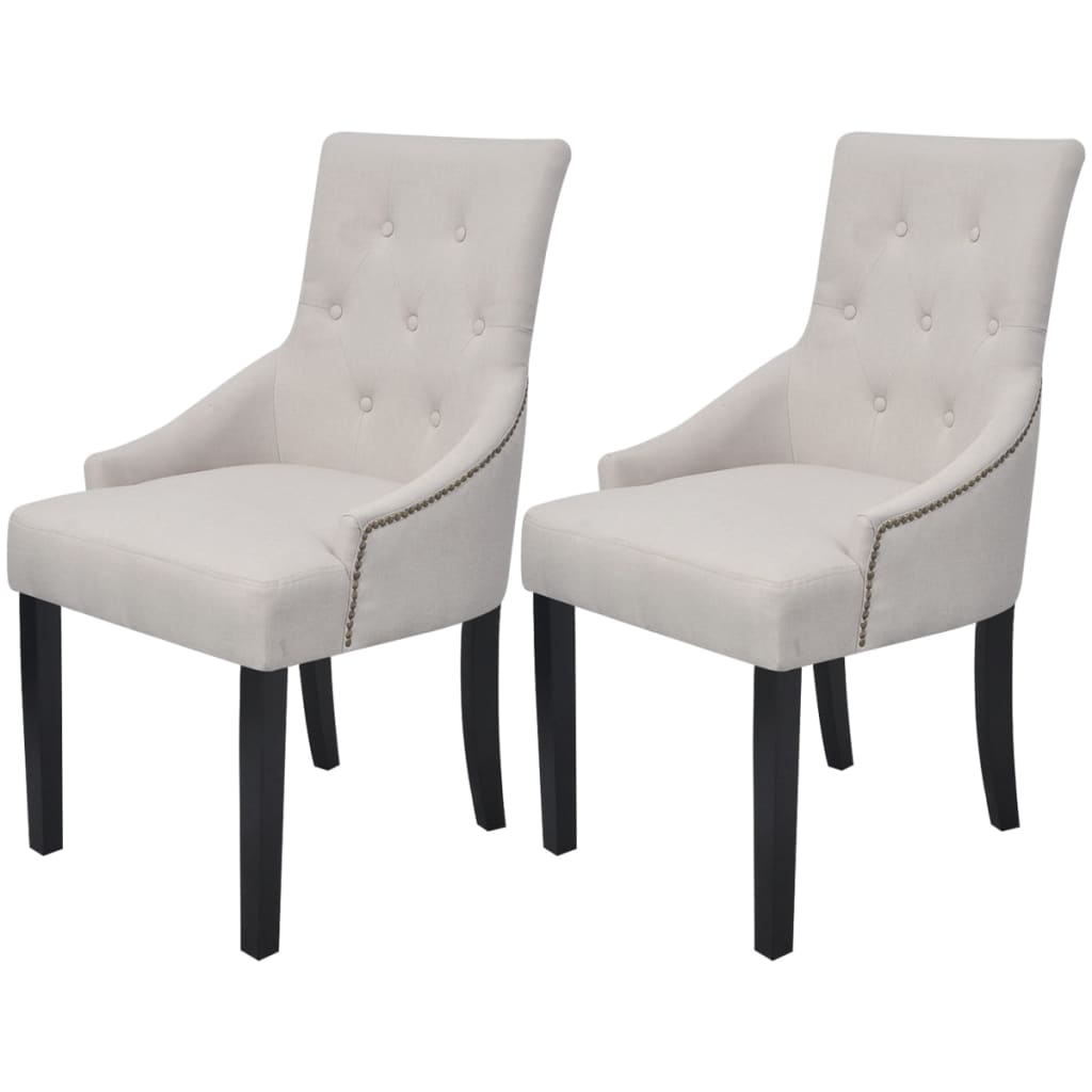 Eetkamerstoel – Eettafelstoel – Keukenstoel – Stoel – Set Van 2 – Houten Frame – Comfortabele Stof Bekleding