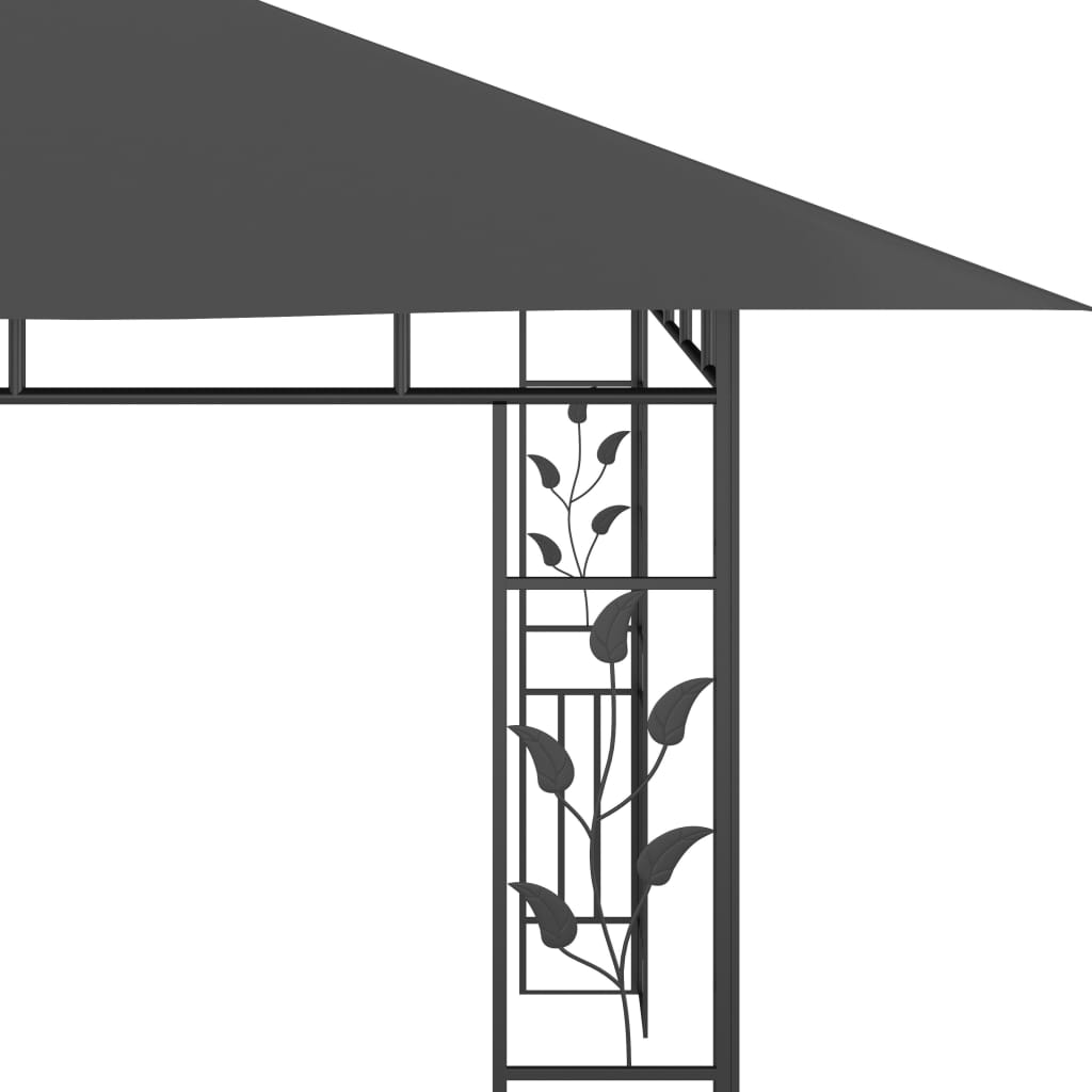 Tuinpaviljoen – Tuinoverkapping – Pergola – Prieel – Tuinhoek – Met Lichtslingers – Stevige Stalen Constructie – Afmeting 4x3x2,73m Anthraciet