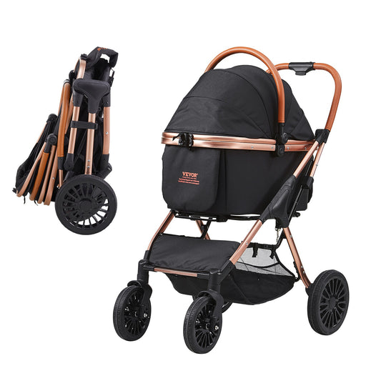 Hondenwagen – Hondenbuggy – Dierenwagen – Huisdierwagen – Pupwagen – Geschikt Tot 30 Kg – Afneembare Draagmand Met Zacht Kussen