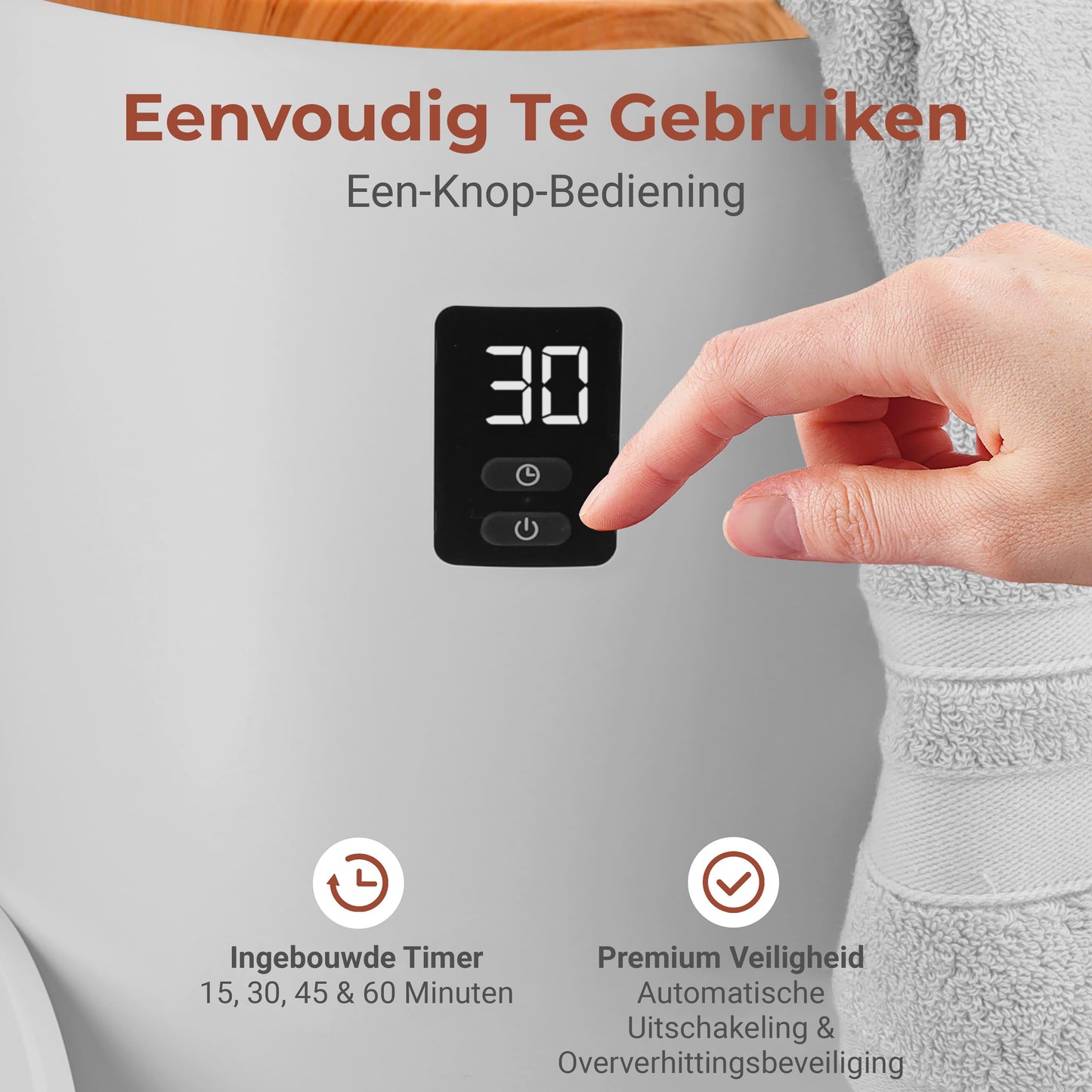 Handdoekverwarmer – Handdoekwarmer – Handdoekstomer – Towel Warmer – Towel Heater – Elektrisch – Geurhouder – Automatische Uitschakeling – Compact 30,5x30,5x54,6 cm