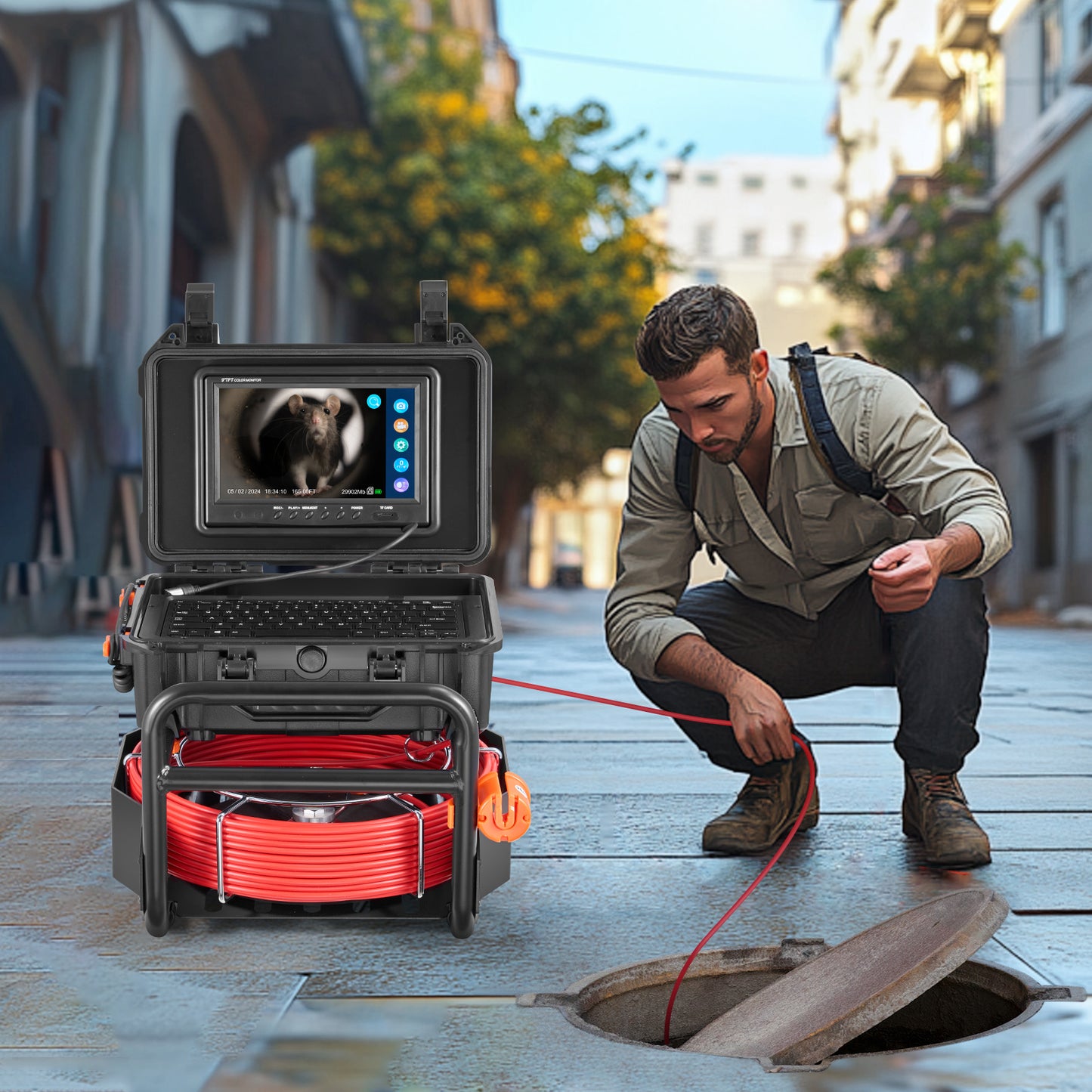 Rioolcamera – Inspectiecamera – Endoscoop – Leidingcamera – Buisinspectiecamera – 50 Meter Kabel – Zelfnivellerende Camera