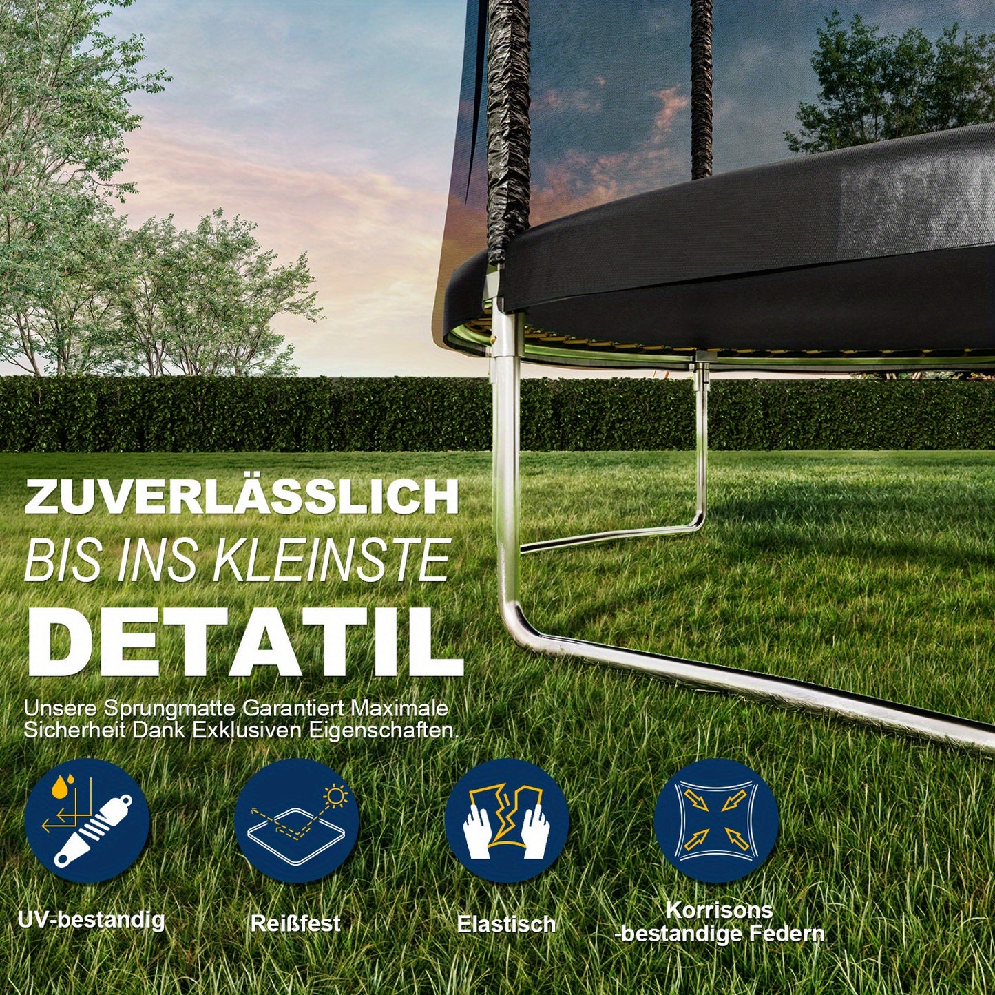 Trampoline Buiten – Tuin Trampoline – Indoor Trampoline – Springkussen – Recreatieve Trampoline – Veiligheidsnet Inclusief – Duurzaam Frame 427 cm