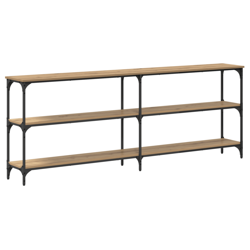 Sidetable – Consoletafel – Wandtafel – Haltafel – Bijzettafel – Massief Eikenhout – 200x29x75 cm – Smal en Duurzaam