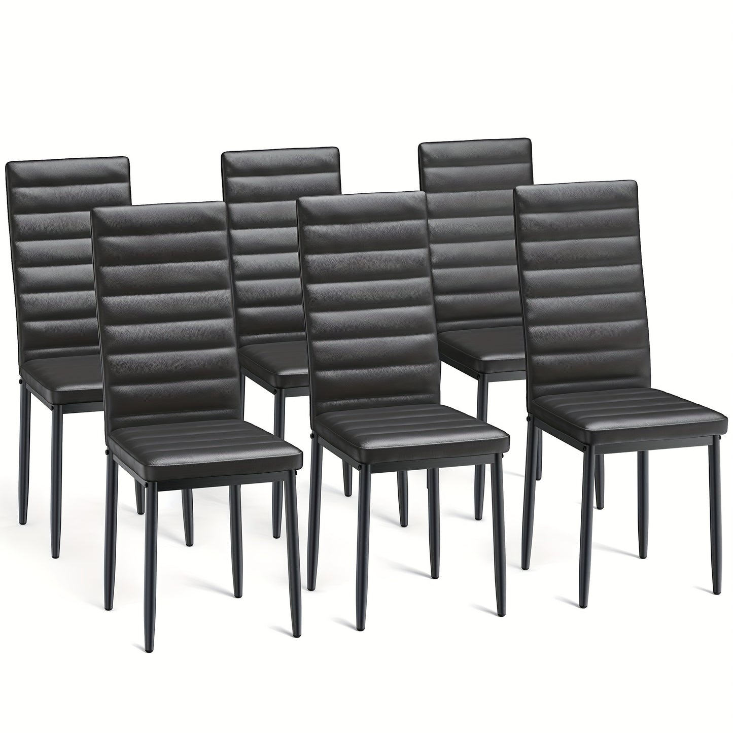Eetkamerstoelen – Stoelen – Kuipstoelen – Keukenstoelen – Designstoelen – Set van 6 – Hoogwaardige Kunstleer Bekleding – Massief Houten Frame