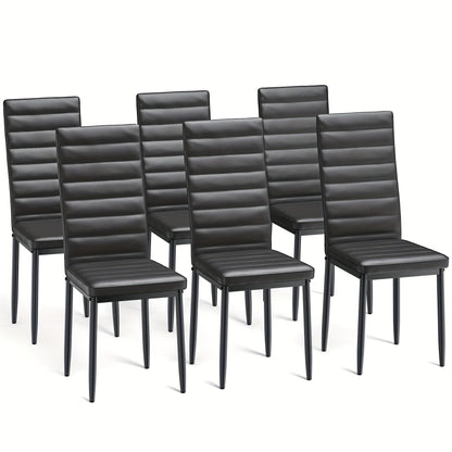 Eetkamerstoelen – Stoelen – Kuipstoelen – Keukenstoelen – Designstoelen – Set van 6 – Hoogwaardige Kunstleer Bekleding – Massief Houten Frame