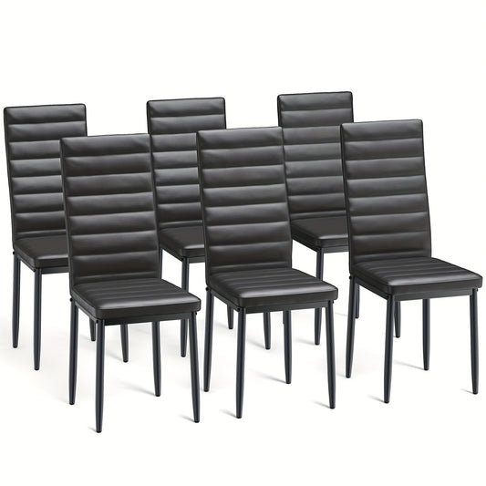Eetkamerstoelen – Stoelen – Kuipstoelen – Keukenstoelen – Designstoelen – Set van 6 – Hoogwaardige Kunstleer Bekleding – Massief Houten Frame