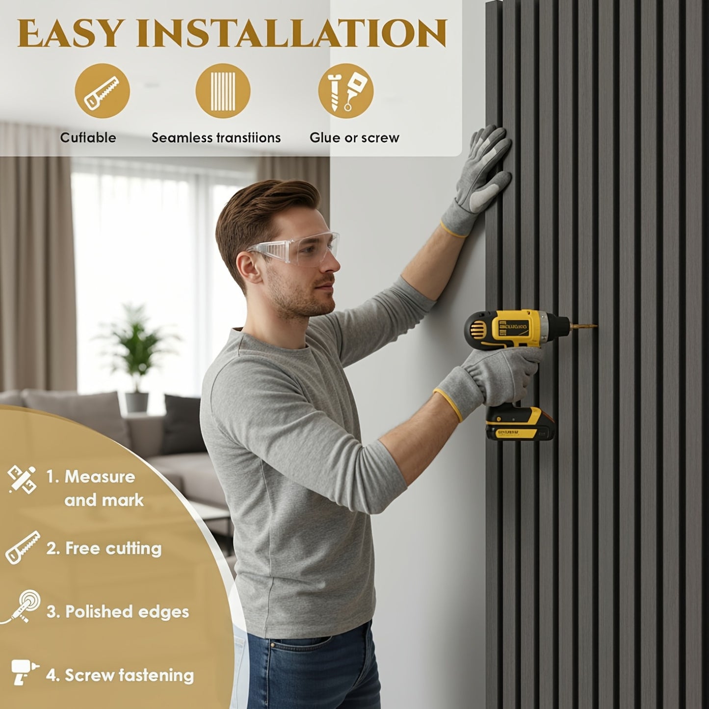 3D Akoestische Wandpanelen – Geluidsisolatie Panelen – Wandbekleding – Akoestische Platen – 3D Muurdecoratie – Zwart – Zelfklevend – 120x60 cm – Geluidsabsorberend Vilt
