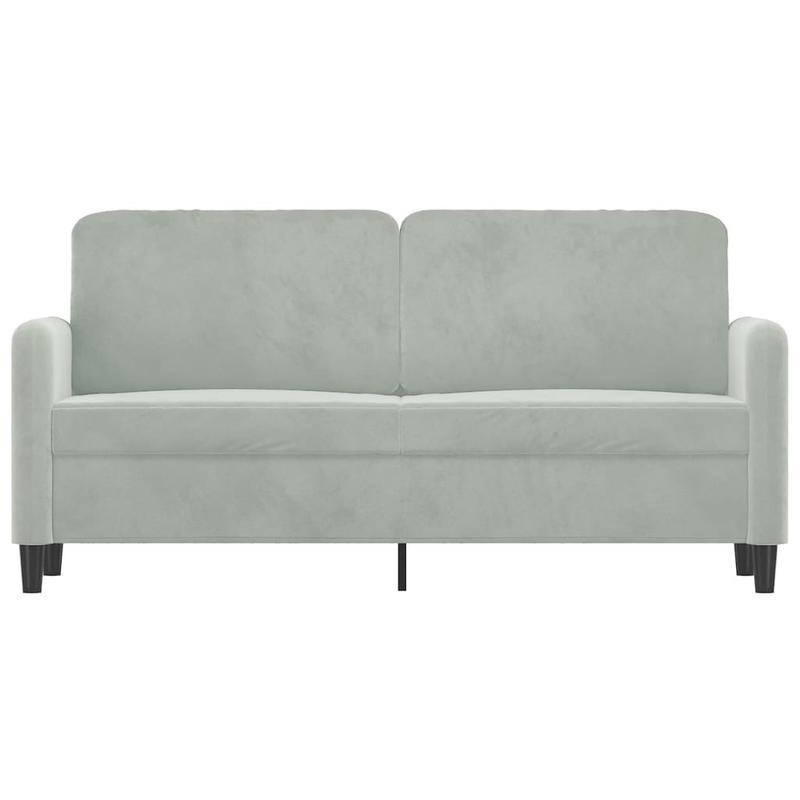 2-zits bank – tweezitsbank – loveseat – zitbank – sofa – lichtgrijs – velvet bekleding – 140 cm breed – stevig houten frame