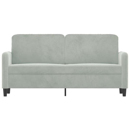 2-zits bank – tweezitsbank – loveseat – zitbank – sofa – lichtgrijs – velvet bekleding – 140 cm breed – stevig houten frame