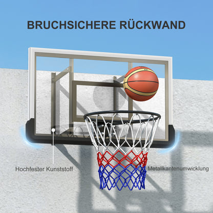 Basketbalkorf – Basketbalring – Basketbalkorf Wandmontage – Basketbalset – Basketbalring Veersysteem – Zwart – Breekbestendig Achterbord – Veerbelaste Basketbalring