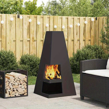 Vuurkorf – Buitenhaard – Terrasverwarmer – Tuinhaard – Barbecuekorf – Zwart – Stevige Staalconstructie – Ingebouwd Ontstekingssysteem