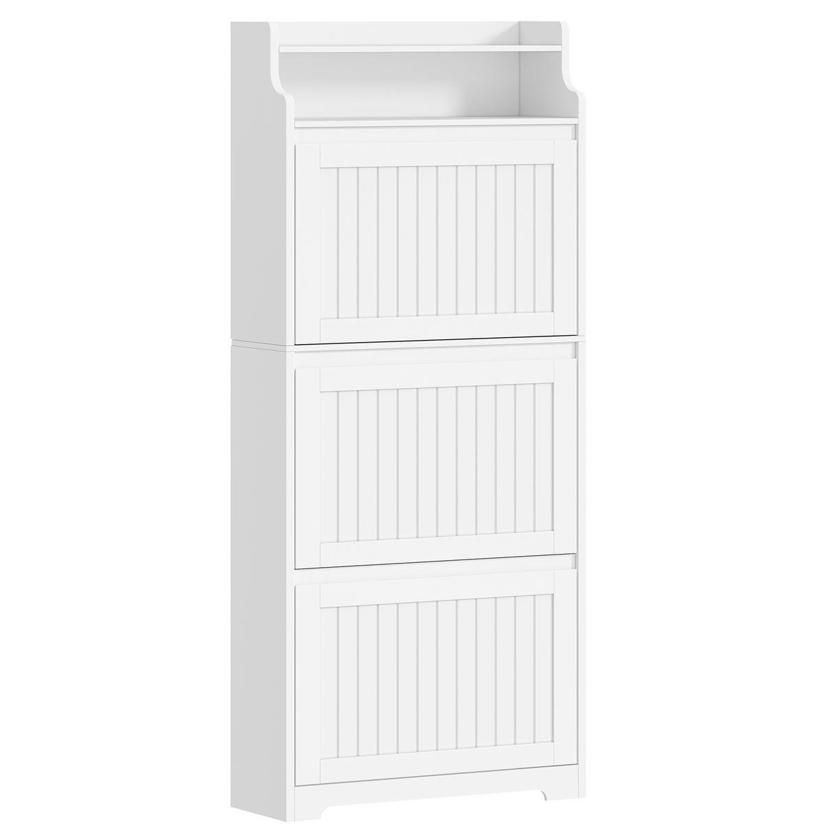 Schoenenkast – Schoenenrek – Smal Schoenenkastje – Schoenopberger – Schoenmeubel – Wit – Ruimtebesparend Ontwerp – 16 Paar Schoenenruimte