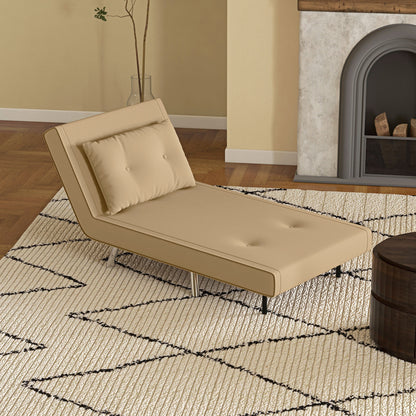 Slaapfauteuil – Relaxstoel – Bedfauteuil – Gastenbed – Velours Fauteuil – Donkergrijs – 3-stand Verstelbare Rugleuning – Compact 77x88x83 cm