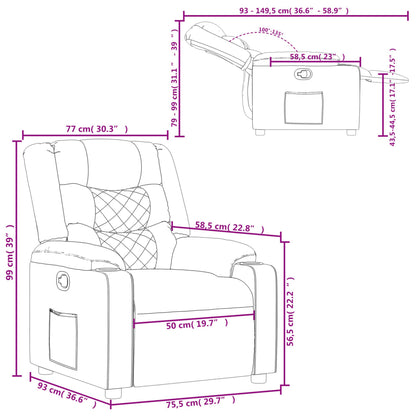 Elektrisch Verstelbare Relaxfauteuil – Elektrische Fauteuil – Relaxstoel – Verstelbare Stoel – Zithoekstoel – Kunstleer – Verstelbaar Tot 135 Graden