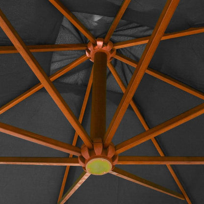Zwevende Parasol – Hangende Parasol – Balkonparasol – Tuinparasol – 3x3 Meter – Waterbestendig Polyester – Massief Grenenhout
