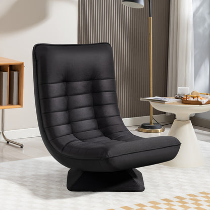 Ergonomische Lounge Stoel – Relaxfauteuil – Tuinstoel – Ligstoel – Stoel Met Verstelbare Rugleuning – Zwart – Polyurethaan Stof – 5-Posities Verstelbaar