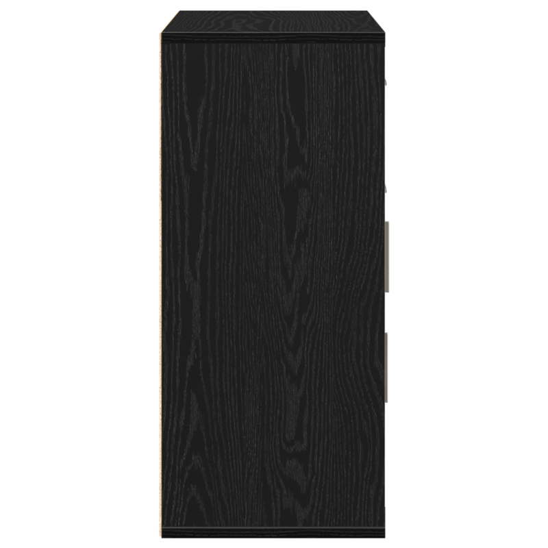 Modern Black Oak Sideboard with Removable Storage Drawers & Doors - 60x31x70cm, Minimalist Design for Living Room, Bedroom, Office - Durable Wood Furniture, Bedroom Organizer, Contemporary Furniture, Sleek Furniture, Sturdy C