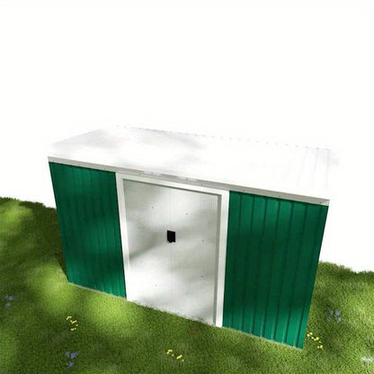 Metalen Buitenschuur – Tuinberging – Opslagschuur – Schuurtje – Garagebox – Extra Ruim 6,3 m³ – Stevige Constructie – Schuifdeur – Weerbestendig – Puntdak – Eenvoudige Montage – Verplaatsbaar – Antraciet Donkergroen Zwart