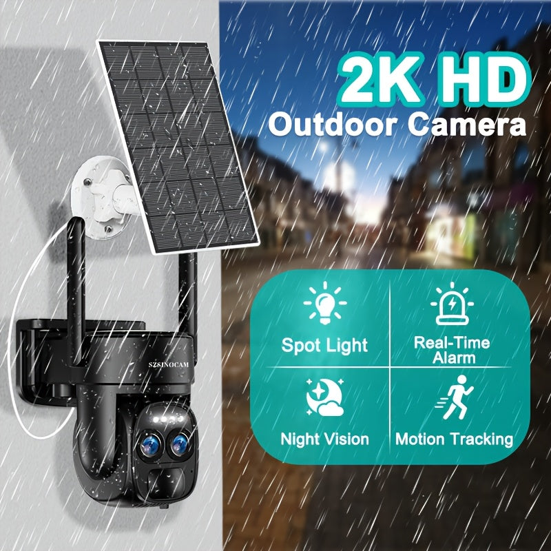 Bewakingscamera – Beveiligingscamera – Buitencamera – Camerabewaking – Draadloze Camera – 1440p Dual Lens – Kleurennachtzicht met Spotlight